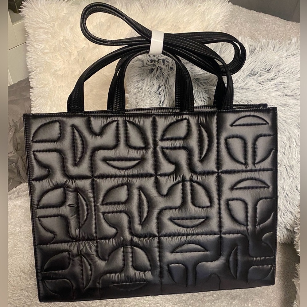 Telfar Black Embossed Tote Bag